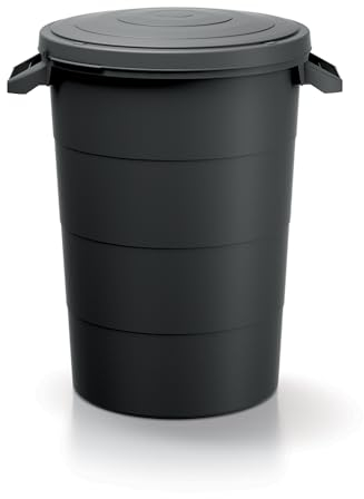 YourCasa Tanque de lluvia de 80 litros [incluye kit de conexión y taladro] barril de lluvia de plástico resistente a la intemperie con grifo – depósito de agua de lluvia para jardín (antracita, 80 L)