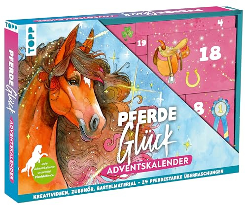 Pferdeglück - Der kreative Adventskalender. 24 Überraschungen für Pferde-Fans: Große Box (38,5 x 26,5 x 5 cm) mit 24 kleinen Boxen
