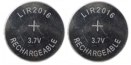 2 x LIR2016 3.7 V 20 mAh Button Cell Battery Rechargeable LIR 2016 3.7 V 20 mAh / Replaces CR2016 Button Cell Battery for e.g. Mainboard Calculator Tan Generator Button Cells by Girafus