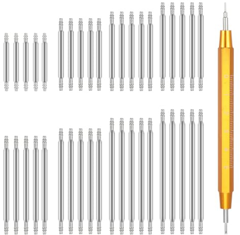 Classicseali Lot de 41 barrettes à ressort pour montre avec 40 broches en acier inoxydable (12/14/16/18/20/22/24 mm)