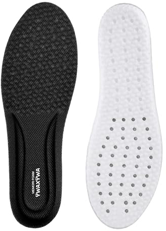 Memory Foam Arch Support Insoles, Cushioned Shock Absorbing Sports & Work Shoe Inserts YWAXYWA (Black, EU[43-43.5]~UK[9~9.5])