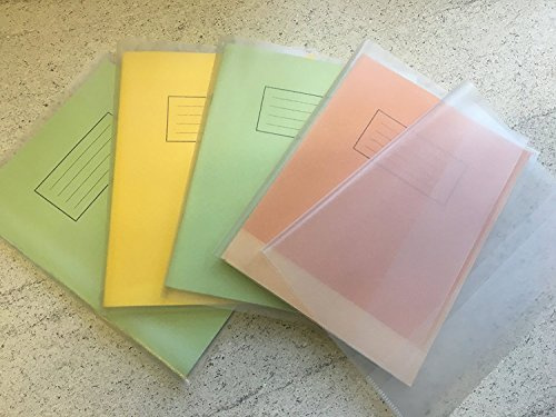 Finchley Pack of 10 Quality 9x7 Plastic Exercise Book Covers - Slip on Jackets - Adjustable Clear Book Covers Plastic Sleeve - Waterproof Book Protector - Covers for School Books