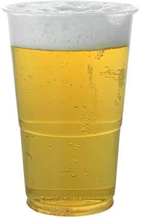 100 x 330ml Half Pint Clear Plastic Cups Disposable Glasses Beer Cups – Strong PET Plastic, BPA Free and Recyclable- Heavy Duty and Ideal Beer Cups for Festivals, BBQs, and Football Games