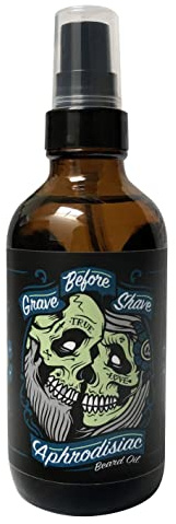 Grave Before Shave Leather/Cedar-wood scent Beard Oil 4 oz. BIG BOTTLE