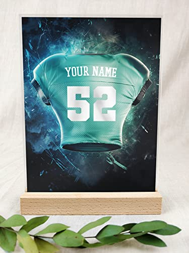 Jacksonville Fanartikel Acryl Tafel - Personalisiertes Geschenk, Football, American Football, Geschenke Jungen, Fanartikel, Fanartikel Kinder, Fan Geschenke, Jacksonville Trikot für Jacksonville-Fans