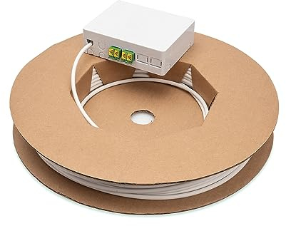 Digitus FTTX kit di installazione - scatola di giunzione FTTH - accoppiatore duplex LC-APC - 4 fibre - preassemblato - lunghezza cavo 50 m - montaggio in superficie - bianco