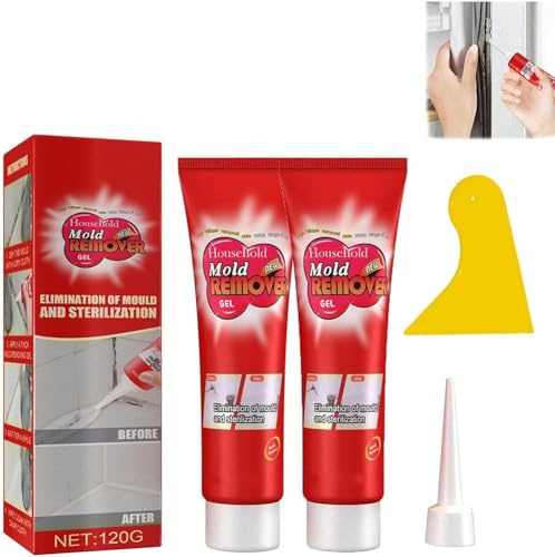 Flinzor Lot de 2 dissolvants de moisissures domestiques pour machine à laver, réfrigérateur, salle de bain