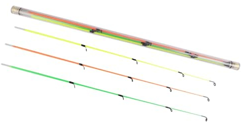 Perfeclan 3-teilige Feederrute, Feeder-Angelrute, Nachtangeln, Jigging-Ruten, 3 Spitzen, Flexible Spitze, Angelruten-Ersatzteile, Angelrute, Karpfenrute, 3 Stücke 7147 Fiberglas