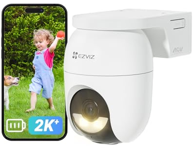 EZVIZ CB8 Lite 4MP Trådlös Utomhuskamera med AOV-Läge, Batteridriven 360° WiFi 6 Övervakningskamera med Detektering av Människor och Fordon, Färgseende på Natten och Aktivt Försvar