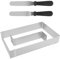 Backrahmen Rechteckig Verstellbar mit Teiler, Kuchenform Eckig Tortenring, Kuchen Verstellbare Pizzarahmen, Rechteckiger Tortenring mit Spatel Wiederverwendbar für Backen,Schichttorten,Dekorieren