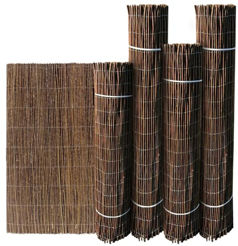 LOIBUYZ Willow Fencing Screening Rolls - Natural Willow Outdoor Garden Privacy Fence Covering, Wooden Garden Screen Mat, Ideal for Outdoor Use, Backyard, Patio