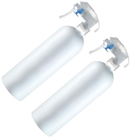 PACKOVE 2piezas Botellas De Spray Blancas De Cilíndricas De Plástico Dispensador Rellenable Para Salón Jardín y Cuidado De Botella Rociadora De Agua