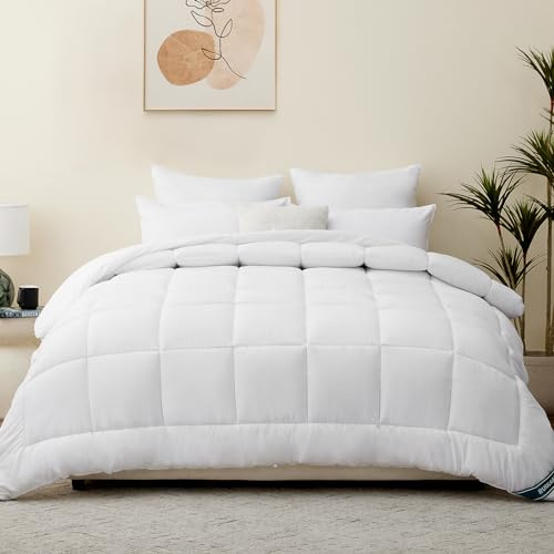 RUIKASI Edredon Nórdico Cama 105 - Relleno Nórdico 200x200 cm, Edredón para Invierno de Fibra 450gr/m², Suave Y Calentito