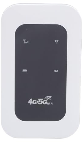 Ejoyous Mobil WLAN-router 4G 5G, Portabel WLAN för Resor Utan Abonnemang Wi-Fi Hotspot med SIM-kortsplats, Anslutning Av 10 Enheter Samtidigt Upp Till 300Mbps