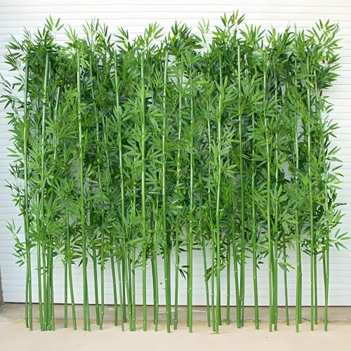 ZHPPED Valla de privacidad de bambú Artificial para Interiores y Exteriores, Pantalla Decorativa de Bricolaje, Planta de bambú Artificial de Seda, Pared de vegetación de bambú,2m/6.5fttall-100Bamboo