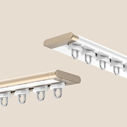 Juego de rieles de cortina silenciosos para techo, riel divisor de habitación ultrafino, barra deslizante de metal cortable para un funcionamiento sin ruido