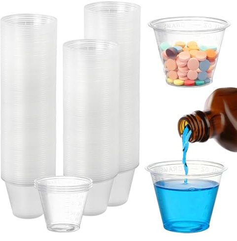 Elyyapt 400 Pack 30ml Medicine Cups Reusable Small Plastic Medicine Measuring Cups Mini Clear Medicine Graduated Jug Kitchen Measuring Pot Cup Containers for Liquid Medication Cooking, Transparent