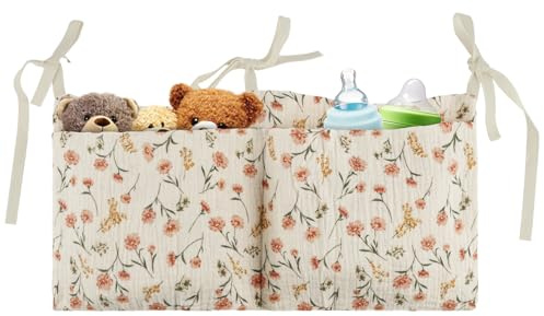 Flintronic Borsa Appendere per Lettino, Organizer per Cameretta dei Bambini, per Letto Usato per Riporre Vestiti Pannolini Giocattoli
