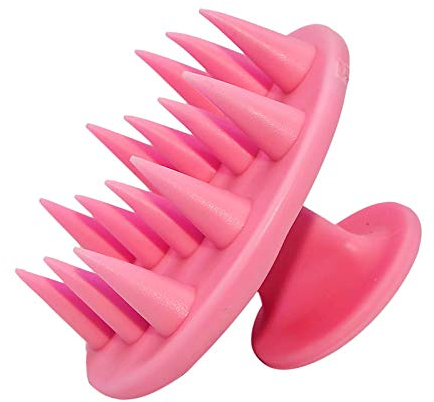 Kopfhaut Massagebürste [Nass & Trocken], Haar Waschen Shampoo Haarbürste für Peeling und Kopfmassage, Silikonkamm Pflege Haarwurzel, Healthy Head ohne Schuppen, Stimuliert das Haarwachstum, (Rosa)