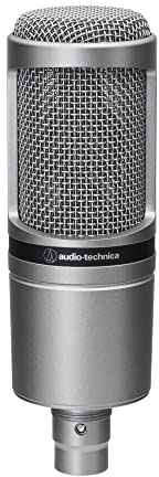 Audio-Technica AT2020 Kondensatormikrofon mit Nierencharakteristik (XLR Anschluss) für Voiceover, Podcasting, Gesang oder instrumentale Live-Aufnahmen, AT2020GM, Metal
