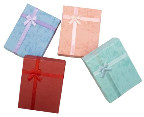 TRIXES Juego de 12 cajas de regalo de joyería – Embalaje de lujo para regalos pequeños para Navidad, San Valentín, cumpleaños, muestra un collar, pulsera, anillo y más – Las cajas vienen en 4 colores