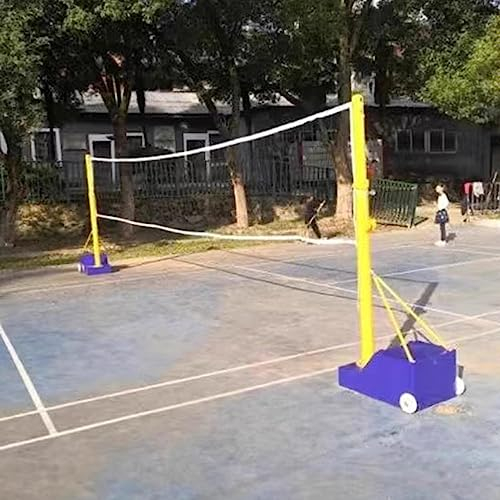Tennisnetz Badminton Netz Volleyballnetz Kinder Erwachsene Volleyballnetz Außen Verstellbare Höhe 1,5-2,1m, Badminton Kombi Set Für Hinterhöfe Mit Nylonnetzen, Metallstangen Und Rollendem Boden