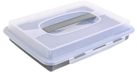 Jolie Max Small Rectangular Cake & Cupcake Storage Box. Lockable Food Container. Portable Cake Caddy Carrier. BPA Free. (Antrasit)