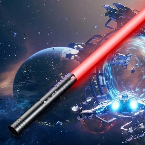 SLVCREK Espada Láser Star Wars, Sable de Luz 2 Set 12 Colores, Espada Láser Recargable con Sonido, Lightsaber Disfraces de Juego de rol de Halloween, Juguetes para Niños y Adultos