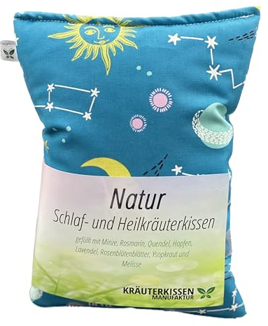 Kräuterkissen, Natur Schlaf- und Heilkräuterkissen,25x20cm, gefüllt mit 8 verschiedenen Heilkräutern,u.a.beruhigende Einschlafhilfe, Design Rosa Tierchen