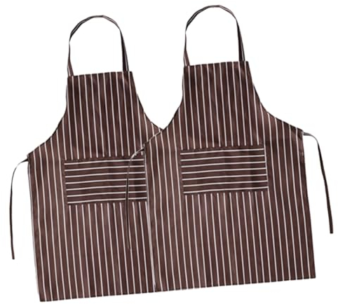 Garneck 2stücke Kochschürze Für Männer Gestreifte Baumwollschürze Mit Taschen Für Küche Zum Grillen Und Kochen Bequeme Trageoptionen Und Schmutzabweisendes Design