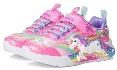 Skechers Bébé Fille Unicorn Chaser, Pink Sparkle Mesh Multi Trim, 24 EU