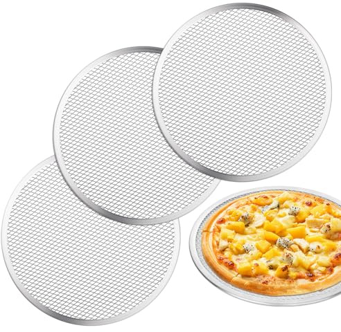 3 Pcs Pizza Screen, 10 Inch Pizza Pan for Oven, Nonstick Pizza Tray for Oven, Dishwasher Safe & Microwave Safe (10inch)
