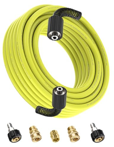 XENDY WASHER 50 FT Pressure Washer Hose 1/4 – High Pressure Power Washer Hose Replacement with M22-14mm Fittings & Quick Connect Kits, 3925 PSI for Most Gas and Electric Pressure Washers