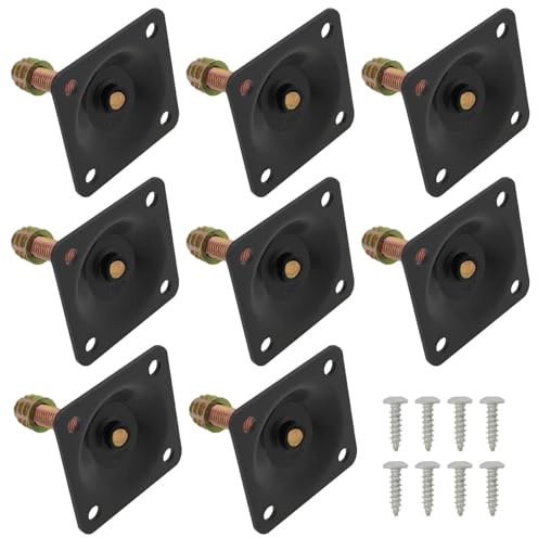 OTOTEC 8Sets M8 Angled Legs Fixing Mounting Plate 12° Suitable for Securely Attaching Wooden Legs to Sofas Chairs Coffee Tables Etc (Black)
