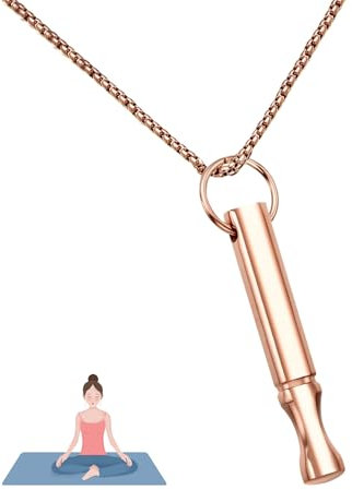Atemkette Roségold Raucherentwöhnung Hilfsmittel,Halskette Rauchfrei,Stressabbau Halskette,Titanstahl,für Achtsames Atmen,Geeignet für Männer und Frauen zum Meditieren,Lindern von Ängsten