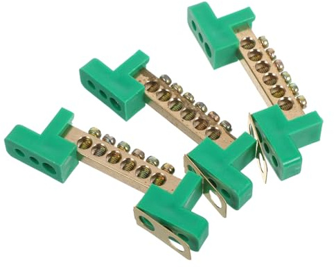NUOBESTY 3pezzi Morsettiera in Rame Per Connessione Terminale Guida Din Ponticello Terminale Blocco Collegamento Per Cablaggio Connettore Elettrico Barre Messa Elettrica