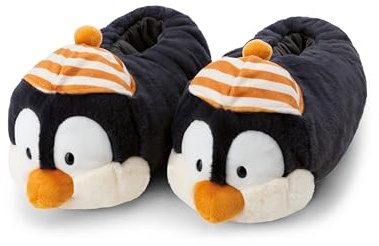 NICI Zapatillas de estar por casa Pingüino Jorge Thunder, 36-39 (M), gris, cálidas, de pelo, para niños y personas adultas, con diseño de animal y suela antideslizante - 62449