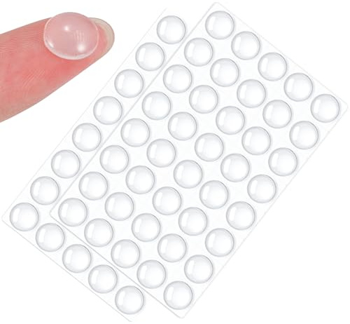 80 Pièces Tampons Porte en Silicone Transparent – HNR Butées Auto-adhésives pour Meubles, Tiroirs, Placards, Cuisines, Anti Bruit et Protection Murale (10×3mm)