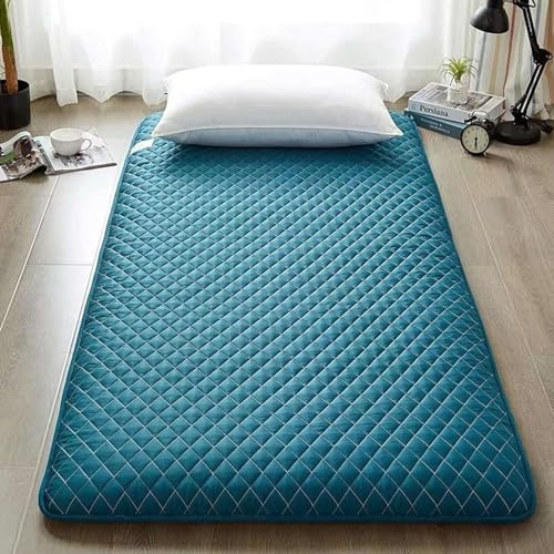 Bomull Polyester Fiber Vikbar Golvmadrass | Flerfärgad 90-180x200 cm for camping, sovrum, golv, soffa, gäst: Vikning och förvaring(Green,100*200cm)