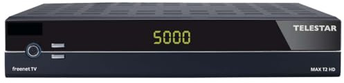 TELESTAR MAX T2 HD – DVB-T2 Receiver (inkl. 3 Monate freenet TV, auch geeignet für DVB-C, HDMI, Scart, Metallgehäuse) – Schwarz