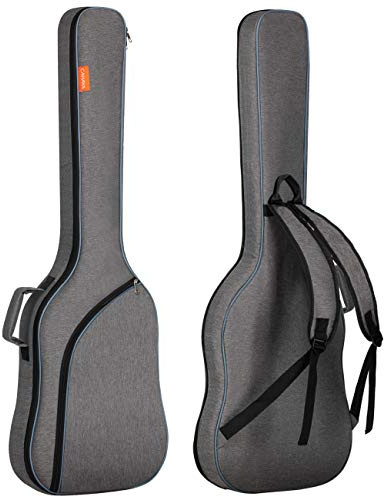 CAHAYA Electric Bass Cass Guitar Bag Gig Bag Backpack Padded Soft Case 8mm Padding, Grey, CY0202-1