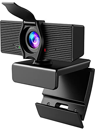 LITEPRO Webcam with Microphone & Privacy Cover, 1080P HD Web Computer Camera, USB Plug and Play Laptop PC Desktop Camera, Works with Zoom, Skype, Teams, Video Conferencing/Recording/Streaming