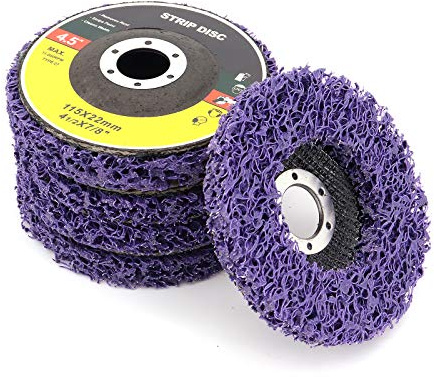 DingGreat Disco de extracción de óxido para rueda de polivinílico para amoladora de ángulo, herramienta de limpieza de pintura de rueda abrasiva, paquete de 5 unidades, color morado