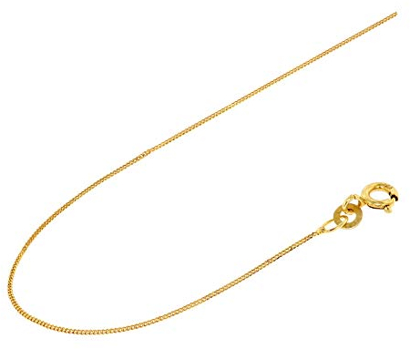ACALEE Halskette 333 Gold / 8 Karat Panzer-Kette 0,8 mm eleganter Halsschmuck aus Echtgold für Damen, wunderschöne Geschenkidee, 10-3008-42 42 cm