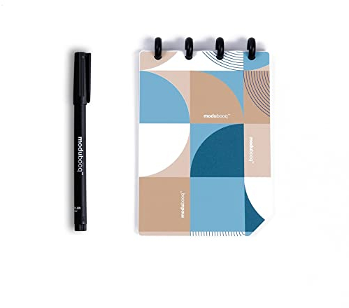 Modubooq Essential A6 – Modulares nachhaltiges Smart-Notizbuch A6-32 modulare Seiten mit Duratech3-Technologie – waschbar und schreibt wie Papier