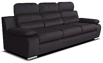 Robin Inspire Canapé 3 Places Salon avec Fonction De Couchage Convertible en Lit Divan 238 x 96 x 95 cm Amber Kronos Noir