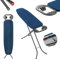 KADAX Tabla de planchar con pies antideslizantes, tabla de planchar resistente al vapor con bandeja para planchar, tabla de planchar de mesa con altura ajustable (azul oscuro)