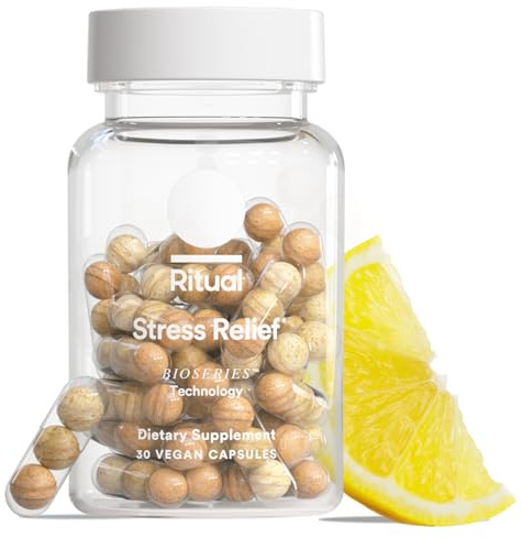 Ritual Stress Relief Supplement Shoden® Ashwagandha, Suntheanine® L-Theanine, and Saffron as affron®* BioSeries with 8-Hour Release to Support Natural Cortisol Response and Promote Calm, 30 Day