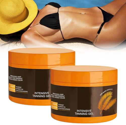 Mineup Gel intensivo di tanning, 2 confezioni da 150 ml, gel abbronzante per carote, crema abbronzante, crema abbronzante per panche e sole all'aperto