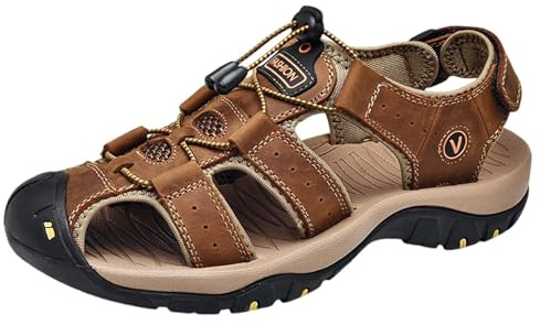 Sandalias de piel para hombre, sandalias de senderismo, sandalias de senderismo, zapatos de verano, zapatos casuales, zapatos de senderismo, para hombre, deportes al aire libre, pescadores,